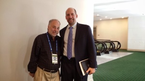 John Smoltz and author Dan Schlossberg at the 2014 Winter Meetings in San Diego [photo by Perry Barber]
